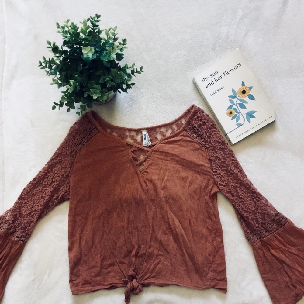 Rust Lacey Top